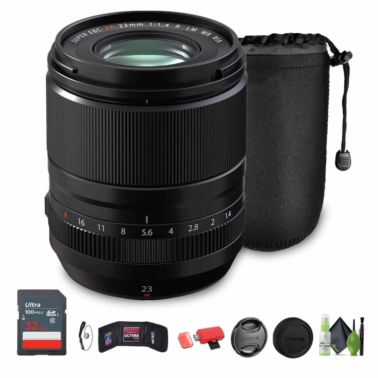 Main image of FUJIFILM XF 23mm f/1.4 R LM WR Lens, Lens Pouch, 32GB Memory Card, Bundle
