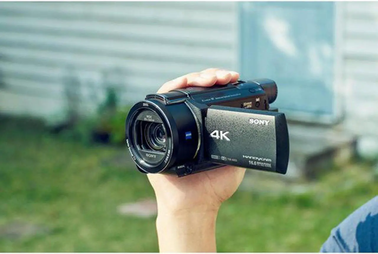 Alt view image 8 of 8 - Sony FDR-AX53 4K Ultra HD Handycam Camcorder (Intl Model) With Extra Battery, Case, Memory Card and More. - Starter Set