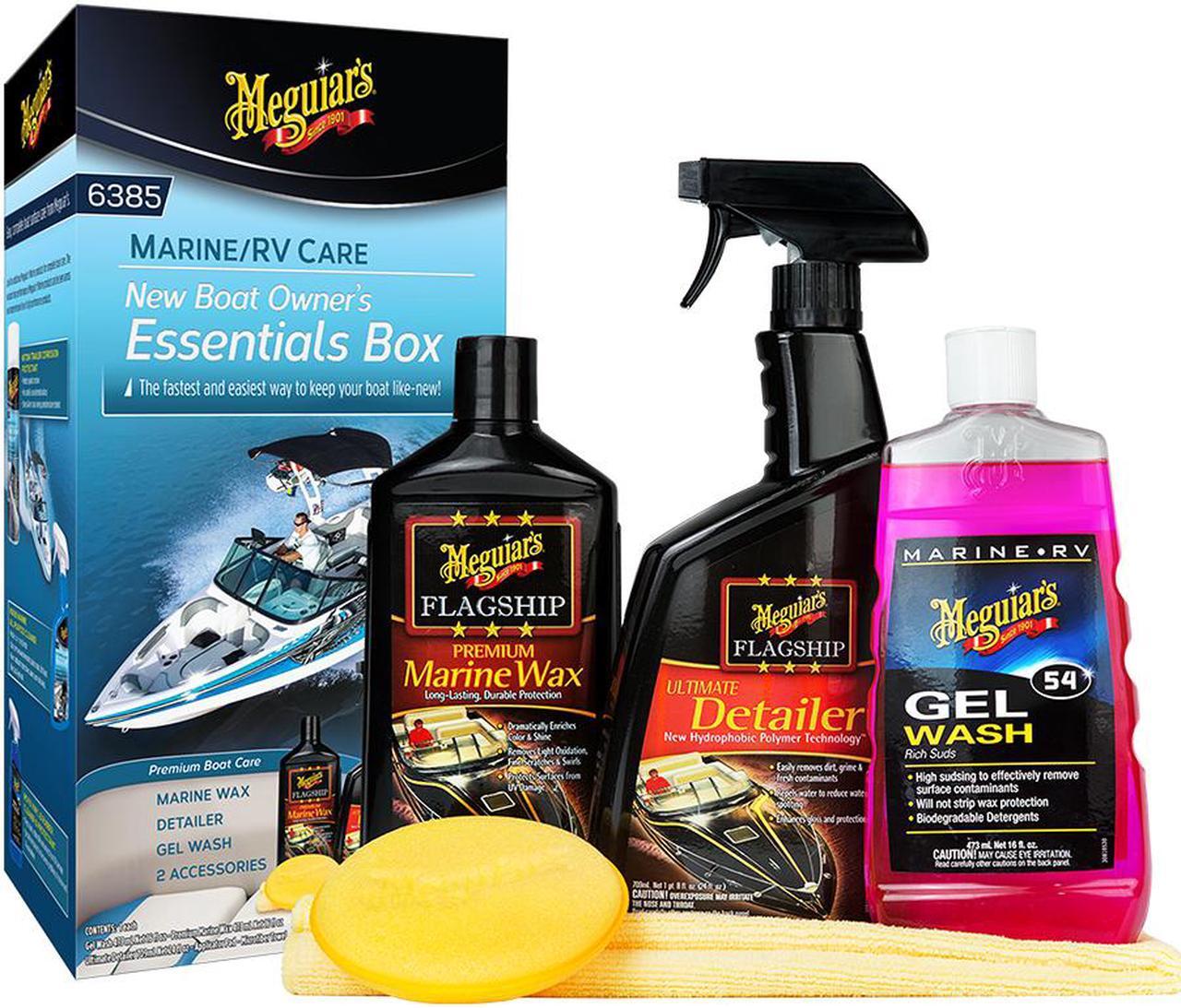 Alt view image 2 of 7 - Meguiar's M6385 New Boat Owners Essential Box 5 Piece Cleaning Wax Wash Kit