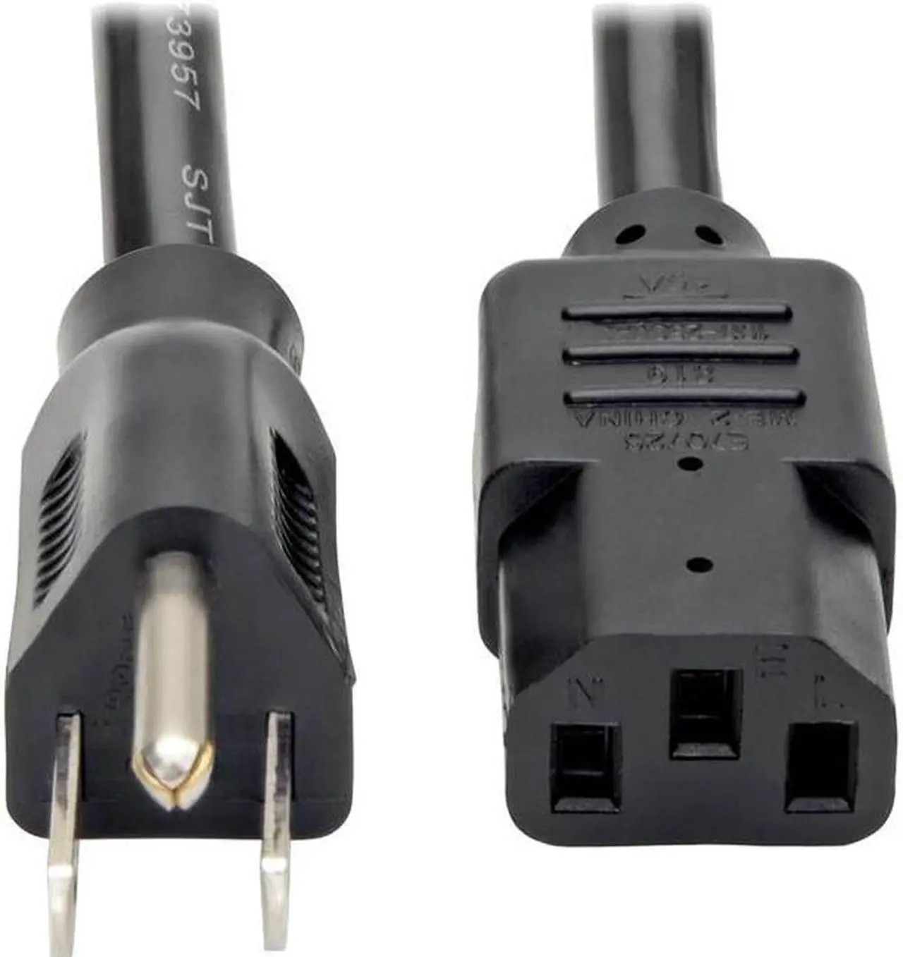 Alt view image 4 of 9 - Tripp Lite Model P007-006-15D 6 ft. Desktop Computer Power Cord, Right-Angle 5-15P to C13 - Heavy Duty, 15A, 125V, 14 AWG, 6 ft. Black