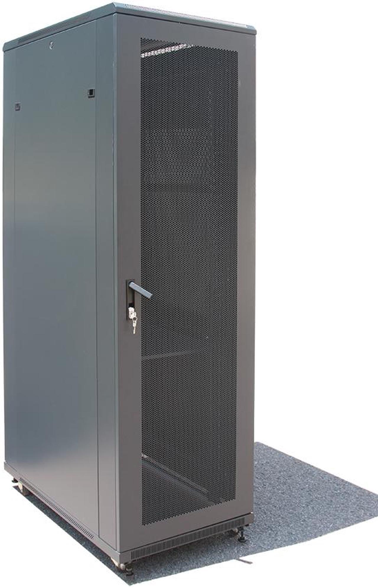 Sysracks 42U 39" Deep Mesh Doors IT Network Free Standing Server Rack Cabinet Enclosure $150 Value: Shelf, Thermo System, Powerbar, 4 Fans and more