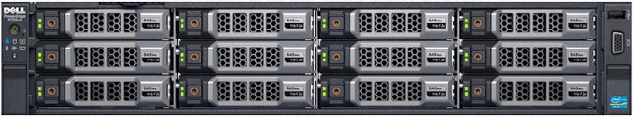 Main image of Dell PowerEdge R730xd - 12 Bay 3.5" 2U Server - 2x Intel Xeon E5-2680 v3 2.5GHz 12 Core Processors, 64GB DDR4, H730, 12x 3.5" Trays, X520/I350, iDRAC8 Enterprise, 2x 750 Watt PSUs, Bezel, Rails