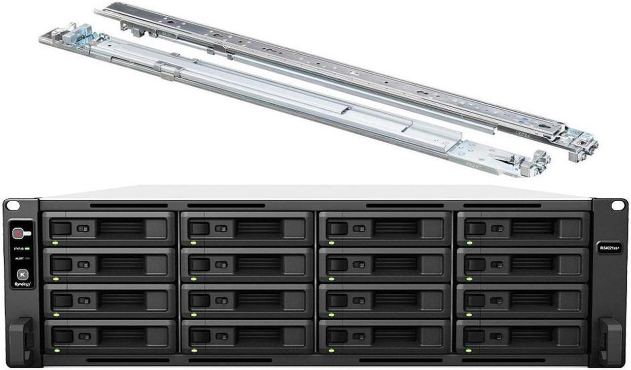 Main image of Synology RackStation RS4021xs+ NAS Server with Xeon 2.1GHz CPU, 64GB Memory, 64TB SSD Storage, 2 x 10GbE LAN Ports, DSM Operating System Bundle with Rail kit
