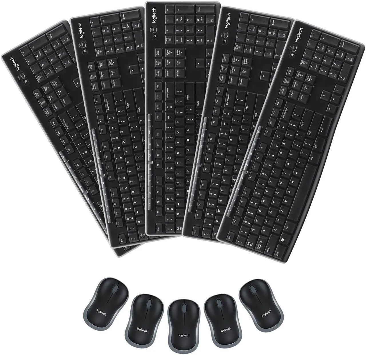 Main image of Logitech MK270 Wireless Keyboard & Mouse Combo Travel Home Office Modern Bundle for PC & Laptop, Pack of 5