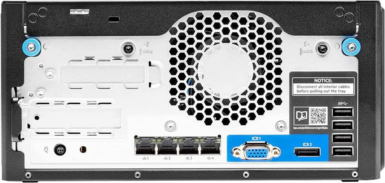 Alt view image 3 of 5 - Hewlett Packard Enterprise HPE ProLiant MicroServer Gen10 Plus v2 Ultra Micro Tower Server for Small Business, Xeon E-2314 2.8GHz, 64GB Memory, 4TB SSD Storage, RAID, iLo, Server 2022 Essentials