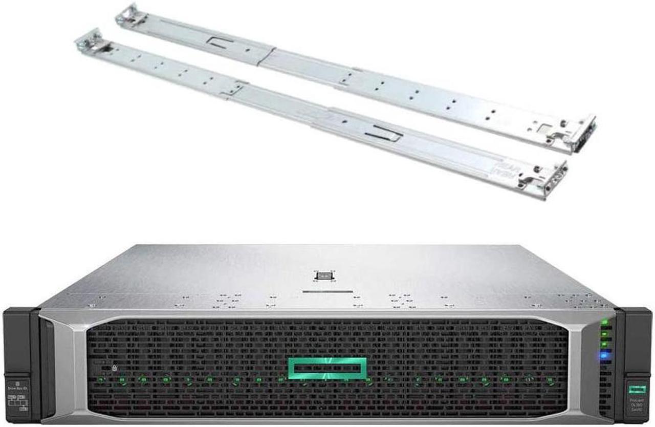 Main image of HPE ProLiant DL380 Gen10 2U Rack Server Bundle with Dual Xeon 6148 2.40 GHz, 256GB DDR4 Memory, 7.68TB Enterprise SSD Storage, RAID, Dual Power, iLO, Rail Kit, Server 2022 Standard