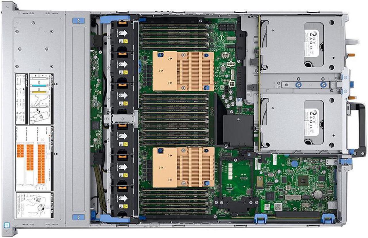 Alt view image 5 of 6 - Dell PowerEdge R740 2U Rack Server, Dual Xeon 6130 2.10 GHz, 512GB DDR4 Memory, 64TB Enterprise NL SAS Storage, RAID, Dual Power, iDRAC, Rail Kit, Server 2022 Standard