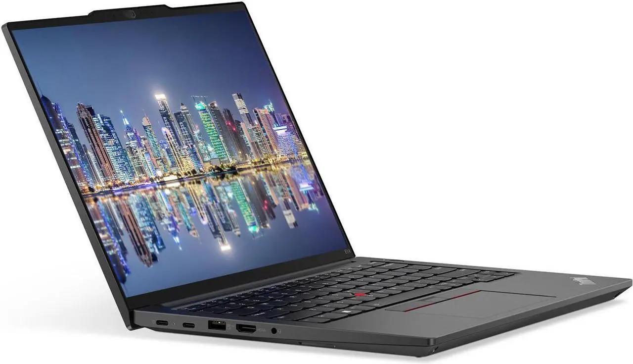 Alt view image 2 of 7 - Lenovo E14 Gen 5 14" Ryzen 7, 16GB RAM, 512GB SSD, Notebook Bundle with 2 x ThinkVision T24i 24" Monitors, Dual Stand, USB-C Dock, MK670 Wireless Keyboard & Mouse, Gel Pad, Webcam, Headphones, Bag