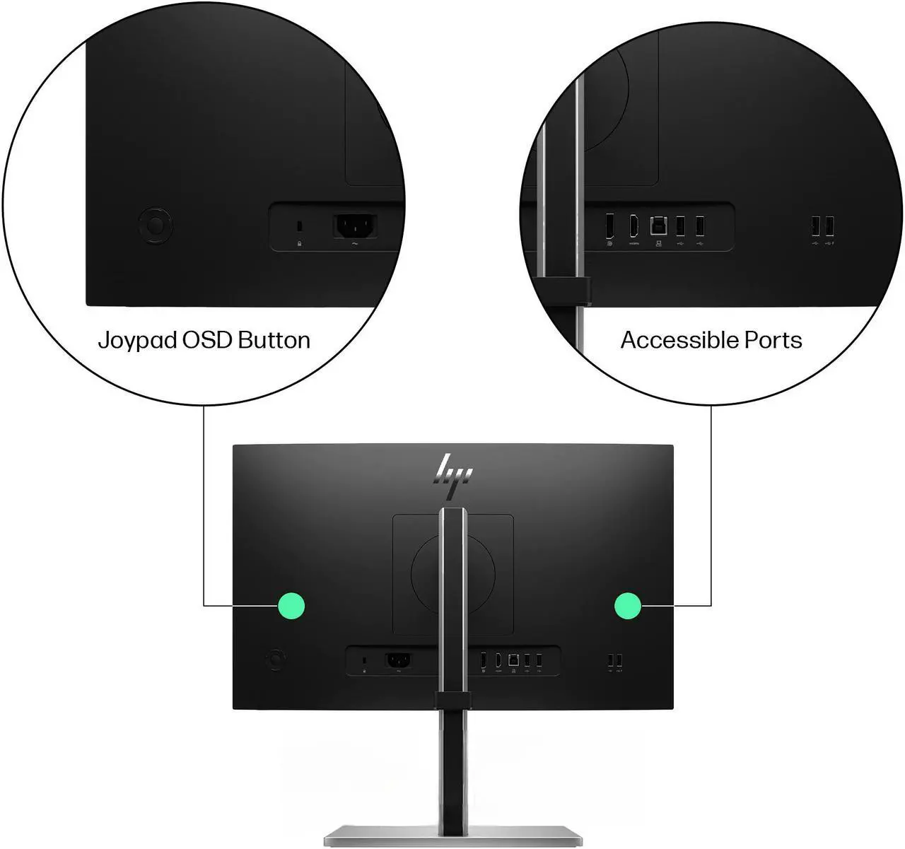 Alt view image 6 of 6 - HP EliteDisplay E24t G5 24 inch Full HD LED-Backlit LCD IPS Advanced In-Cell Touch Monitor, 2-Pack Bundle with HDMI, USB Hub, and Display Port