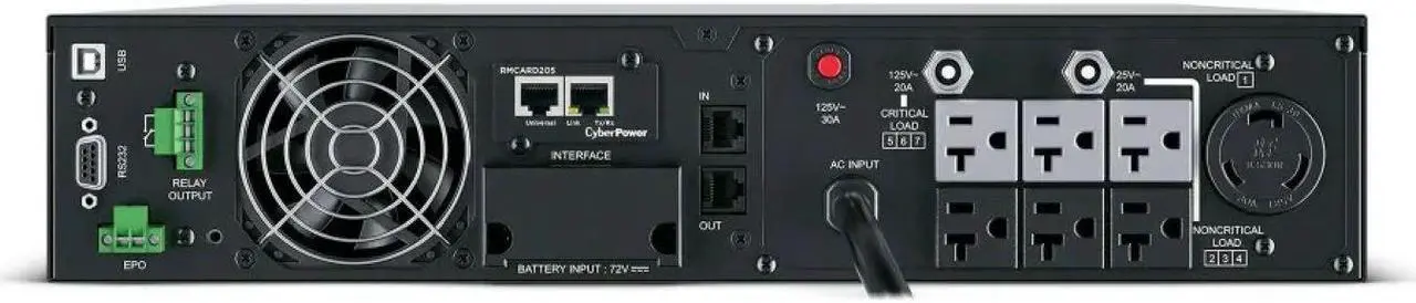 Alt view image 2 of 7 - CyberPower OL2200RTXL2UN 2U Rack/Tower Smart App UPS System 2200VA/1800W Power Supply, Intelligent LCD, RMCARD205, 6 × NEMA 5-20R, 1 × L5-20R, AVR, Remote Management, Bundle with 16GB USB Storage