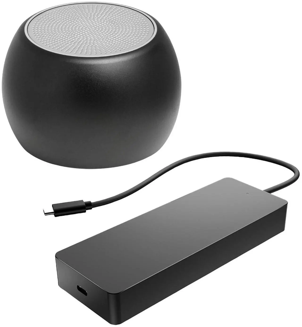 Main image of HP Universal USB-C Multiport Dock, Dual 4K Displays For Business, HDMI, DisplayPort and USB Hub Bundled with Bluetooth Mini U Speaker with Built-in Mic, 5 Hour Playback