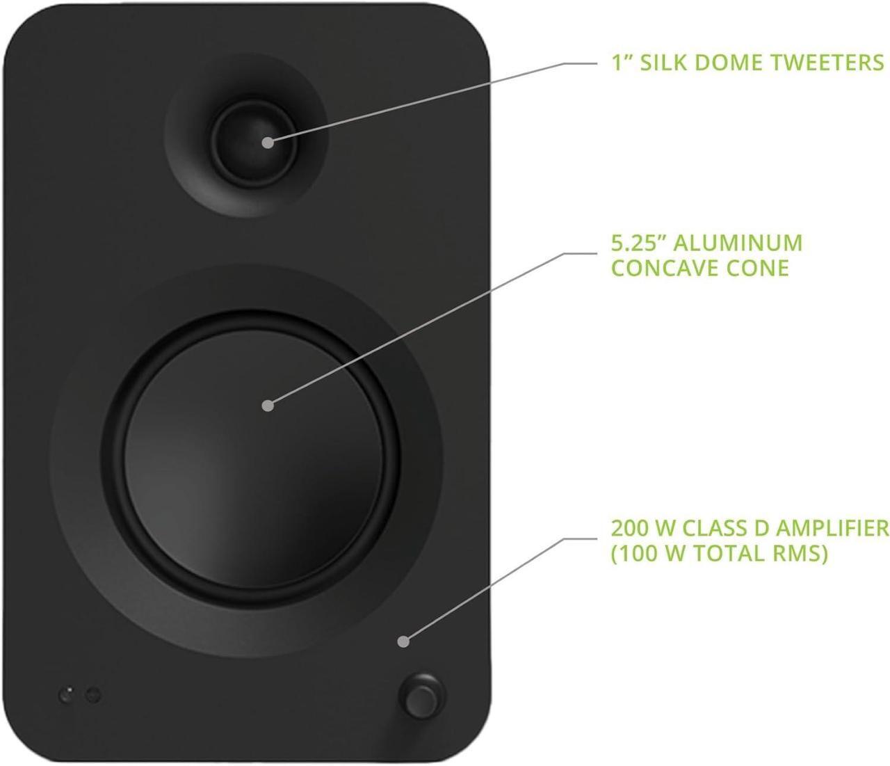 Alt view image 3 of 6 - Kanto REN MB Bluetooth Powered Bookshelf Speakers - Matte Black Pair with 5 Year Amber Protection Plan (2024)
