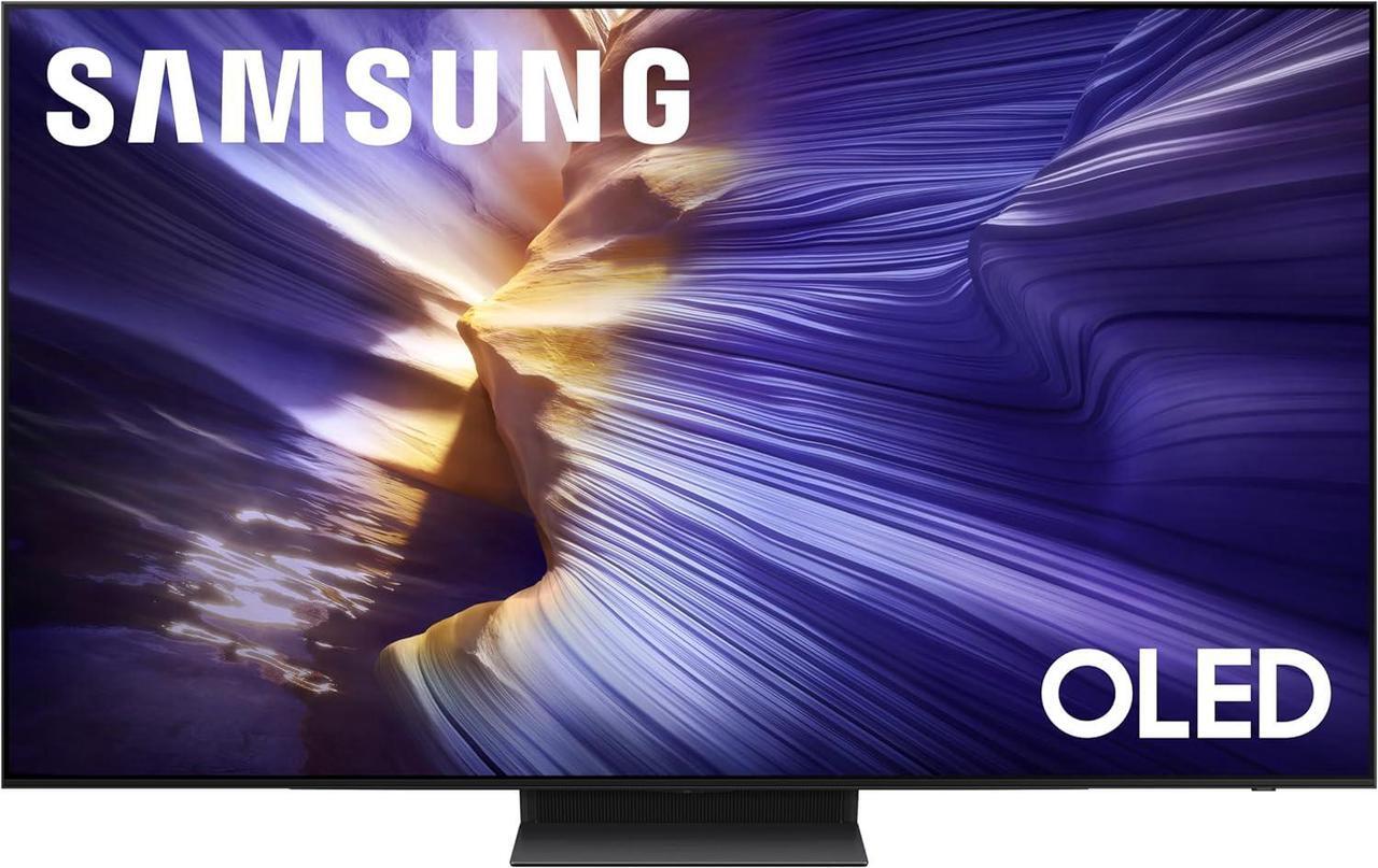 Alt view image 2 of 7 - Samsung QN77S90FAFXZA 77 Inch 4K OLED Smart TV with a Walts FIXED-MOUNT-43-90 TV Mount for 43"-98" TVs and Amber Protection 3-OUTLET-SURGE Surge Protector (2025)