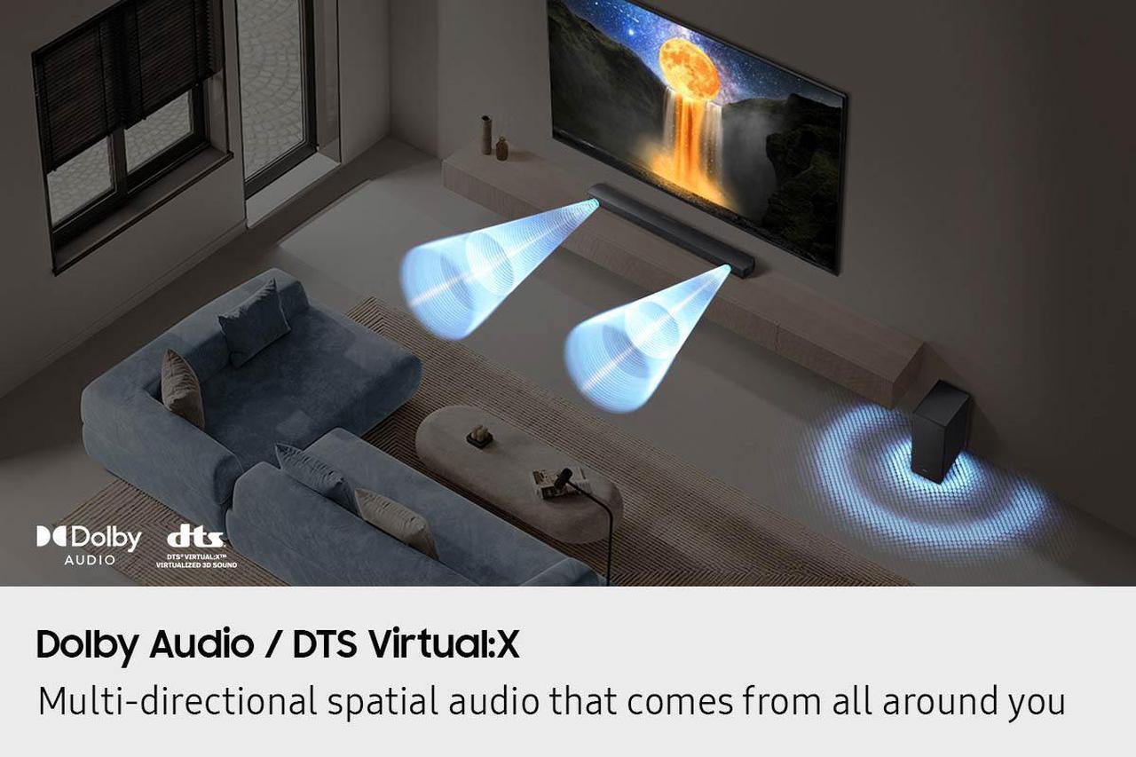 Alt view image 6 of 7 - Samsung QN43LS03FAFXZA 43 Inch The Frame QLED 4K Art Mode Vision AI Smart TV with a Samsung HW-B630F B-Series Soundbar 3.1 Ch and Subwoofer with Dolby Audio (2025)