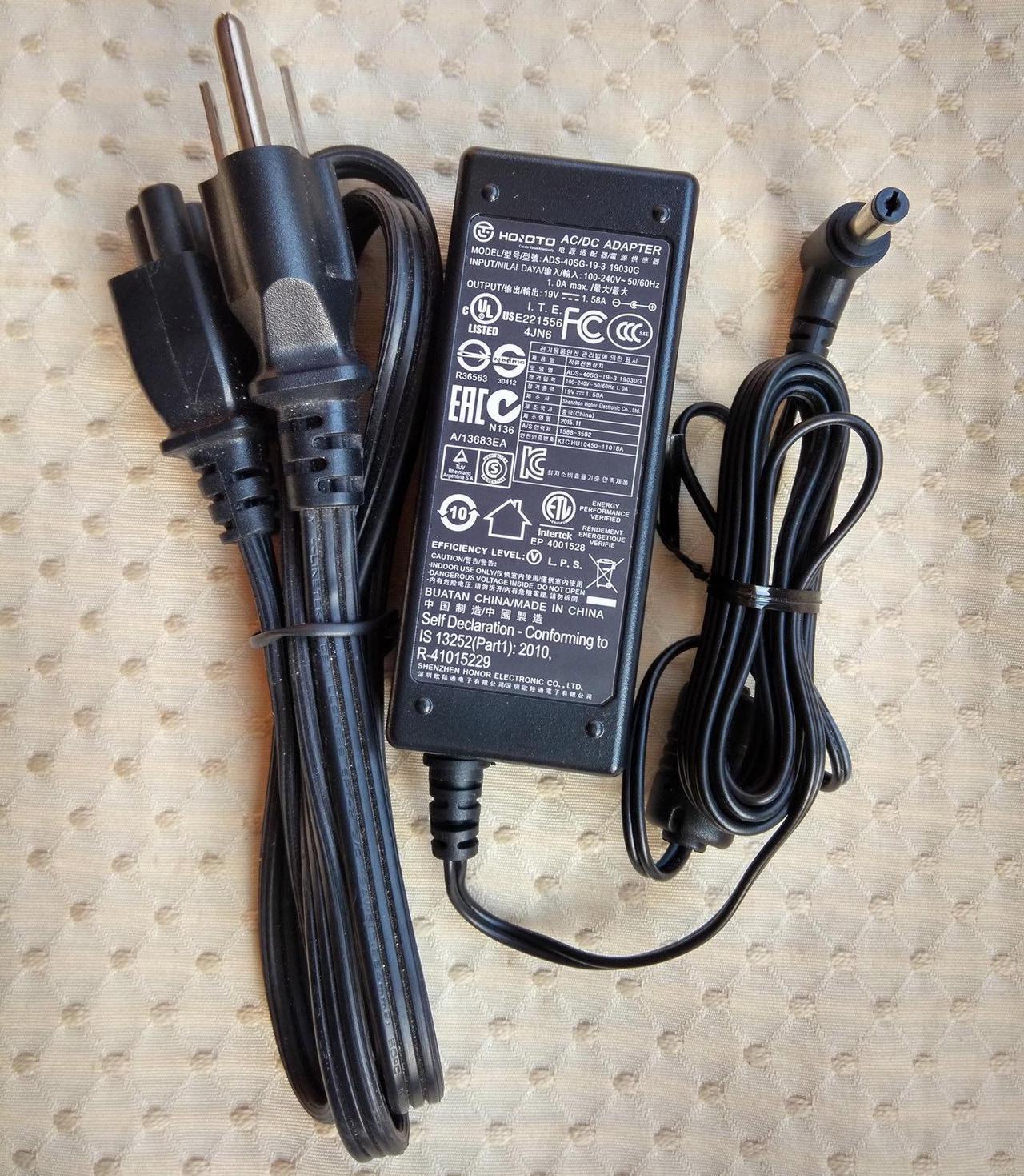 Original OEM Hoioto AC/DC Adapter Charger ADS-40SG-19-3 19030G 19V 1.58A 30W