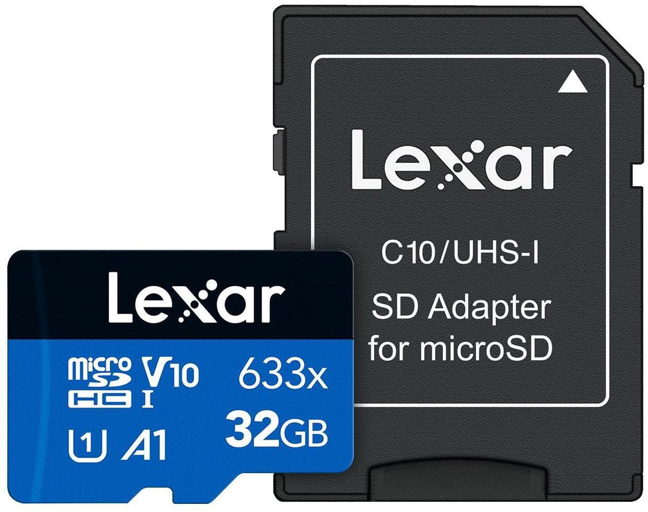 Alt view image 2 of 7 - Lexar BLUE 32GB UHS-I microSDHC Memory Card  + SD Card Wallet 5 pack