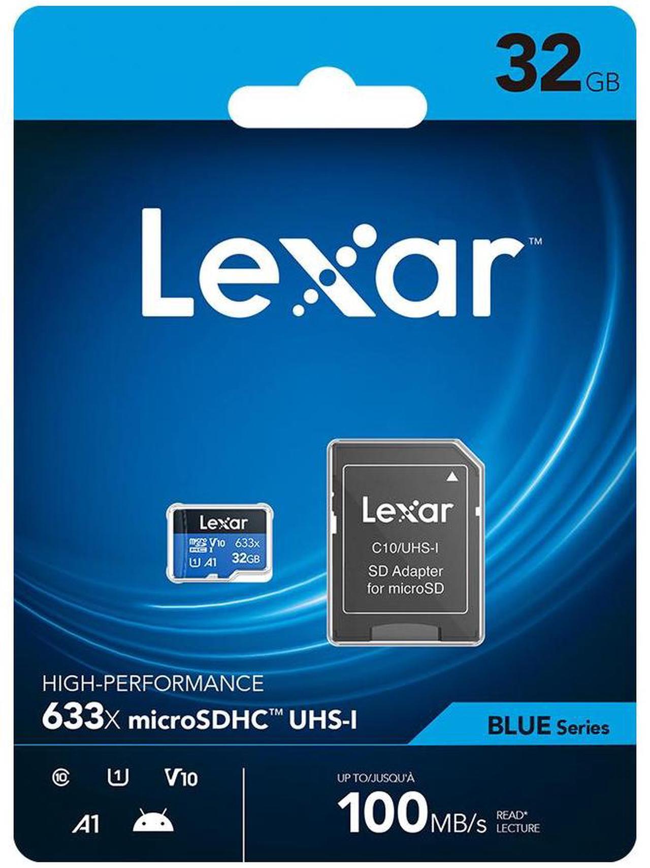 Alt view image 7 of 7 - Lexar BLUE 32GB UHS-I microSDHC Memory Card  + SD Card Wallet 5 pack