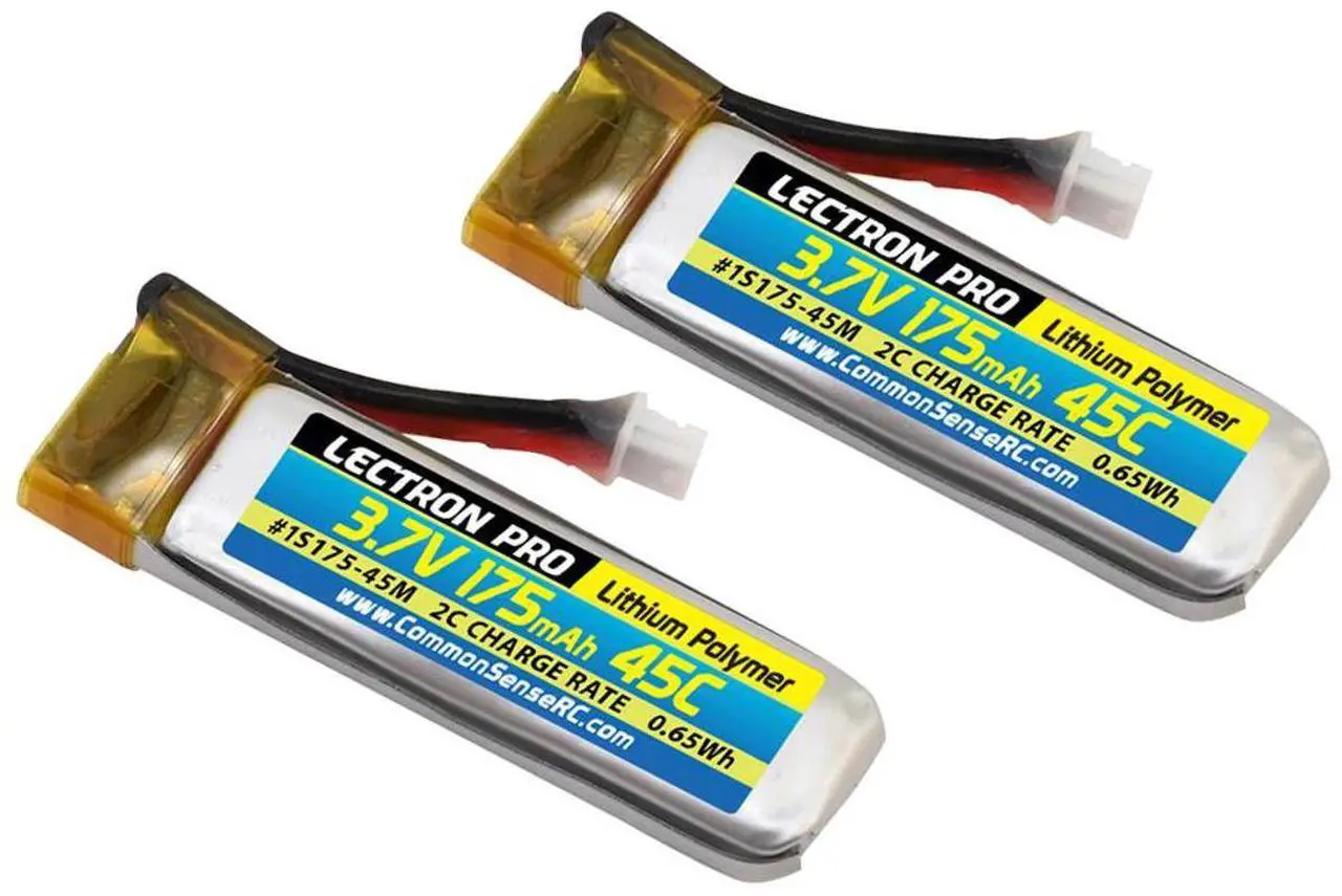 Main image of COMMON SENSE RC Lectron Pro 3.7V 175mAh 45C Li-Po Battery, 2-Pack