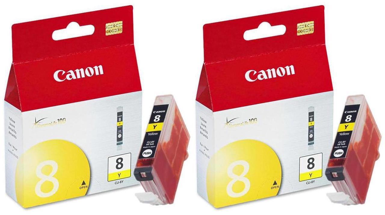 Main image of Canon 2 Pack CLI-8Y Yellow Ink Cartridge for the PIXMA iP, MP, MX and PRO Series