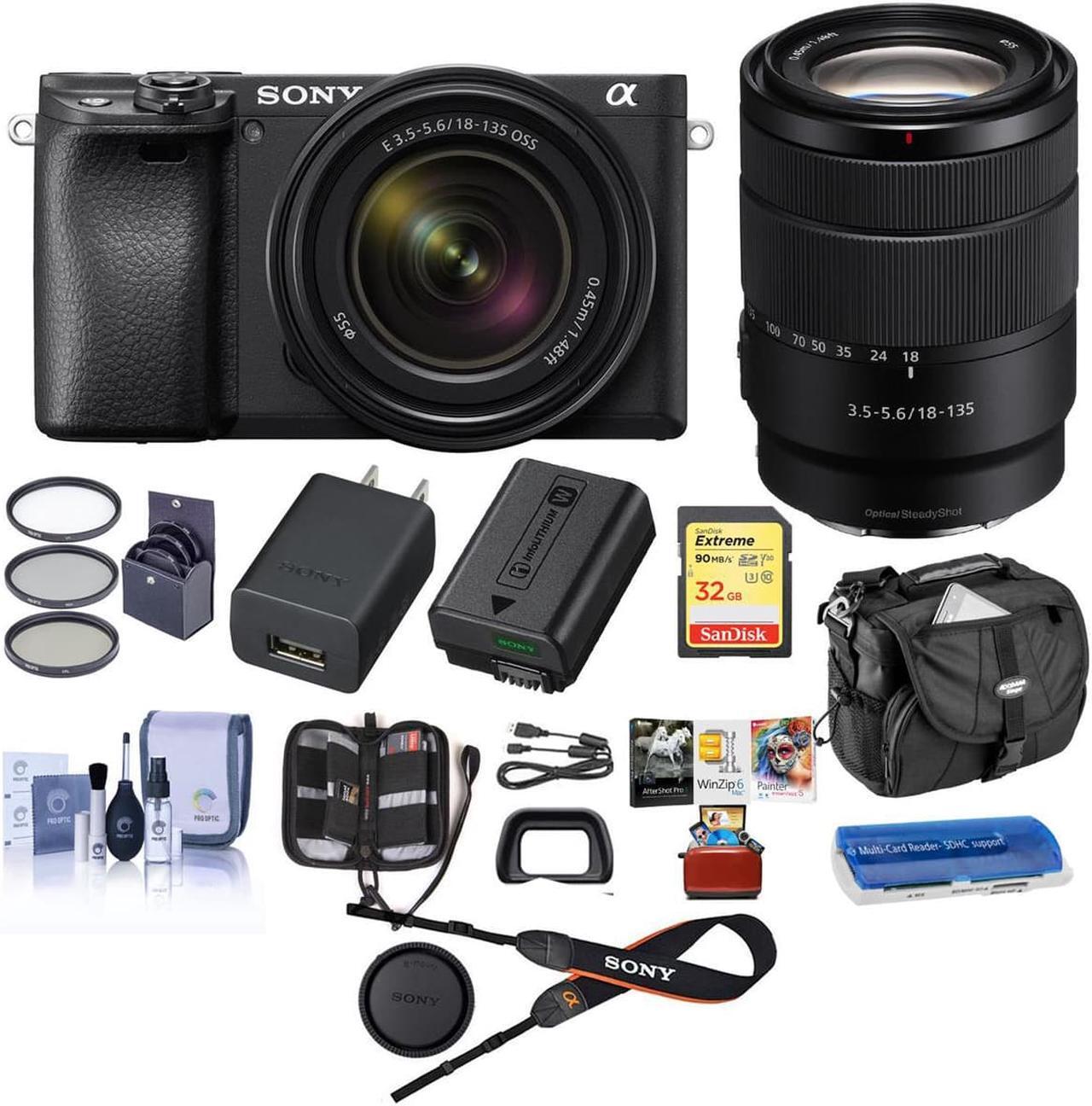 Main image of Sony Alpha a6400 Mirrorless Camera with 18-135mm f/3.5-5.6 Lens W/Free ACC Kit