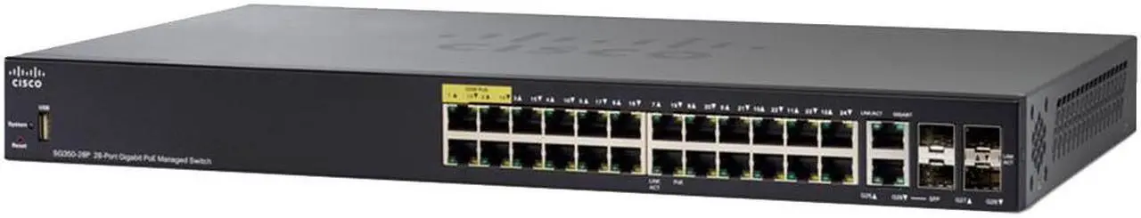 Alt view image 6 of 10 - Cisco SG350-28P 28-Port Gigabit PoE Managed Switch
