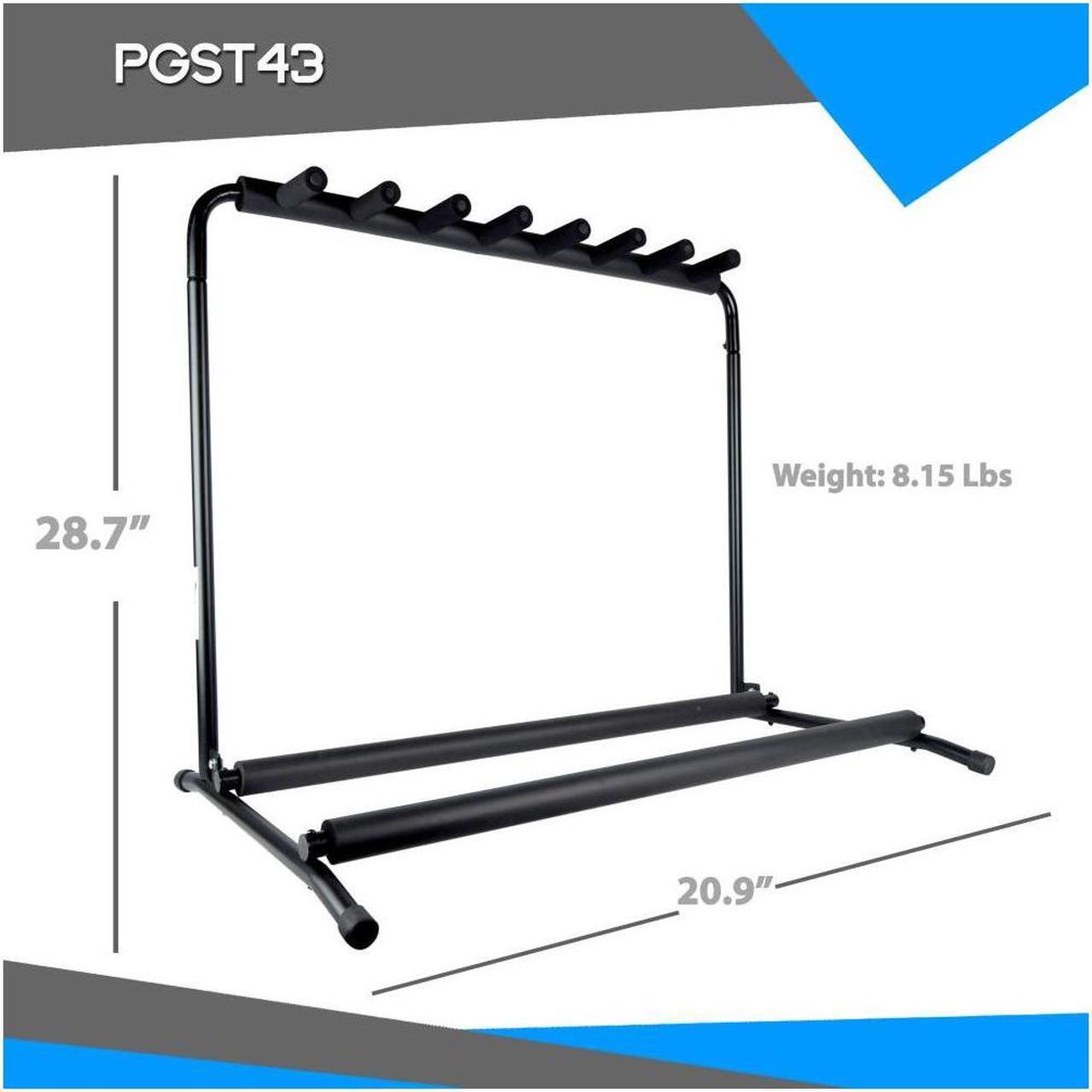 Alt view image 8 of 10 - Pyle PGST43 Multi Instrument 7 Slot Universal Guitar Floor Stand Rack Holder
