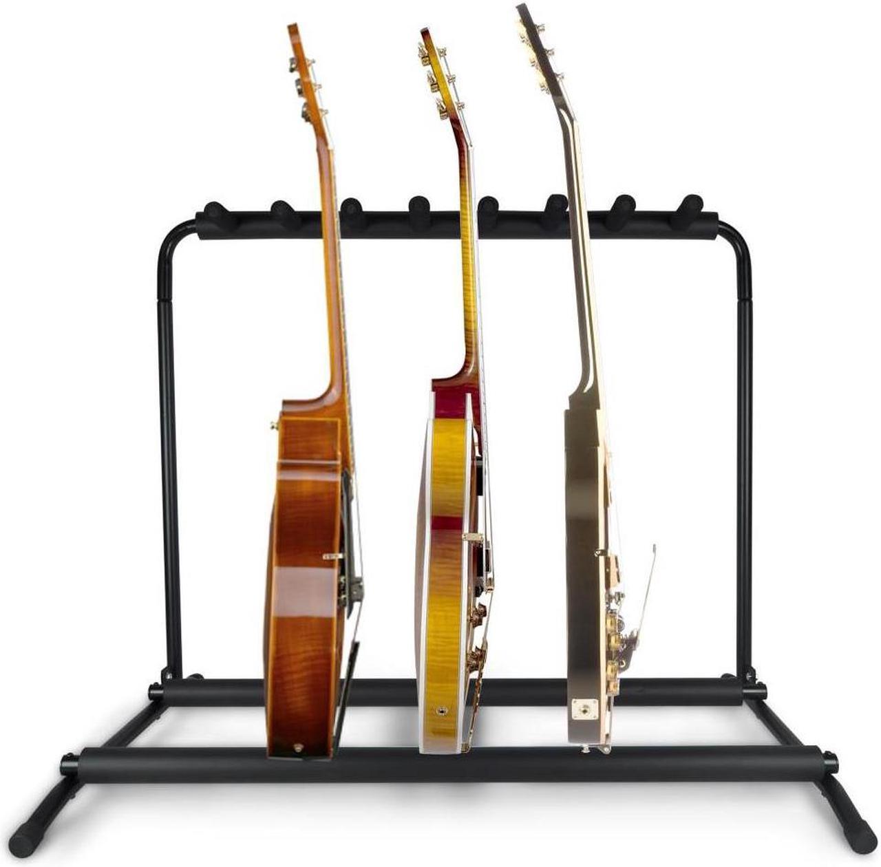 Alt view image 6 of 10 - Pyle PGST43 Multi Instrument 7 Slot Universal Guitar Floor Stand Rack Holder