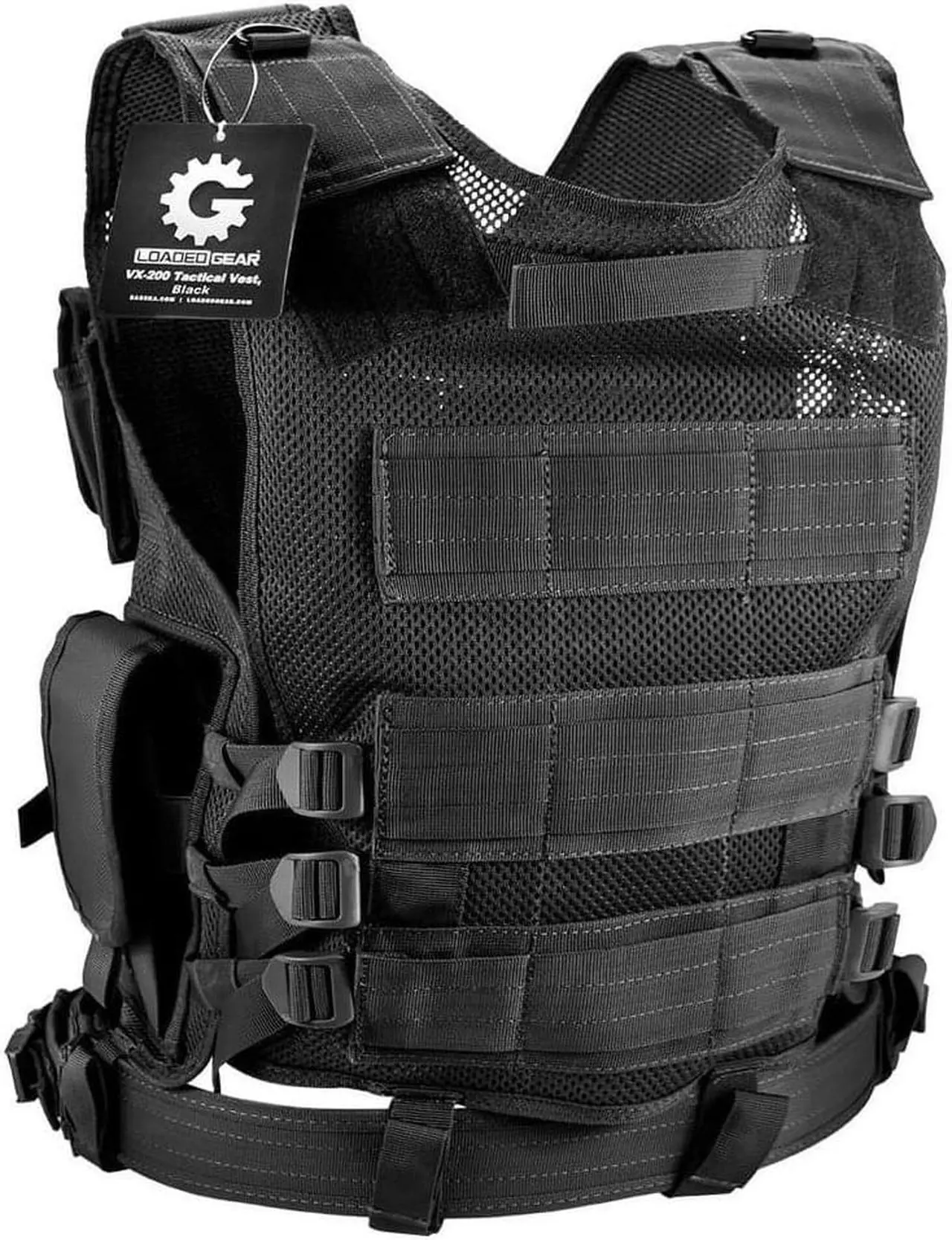 Alt view image 3 of 6 - BARSKA BI13196 Tactical Vest,Nylon,XL +,Black