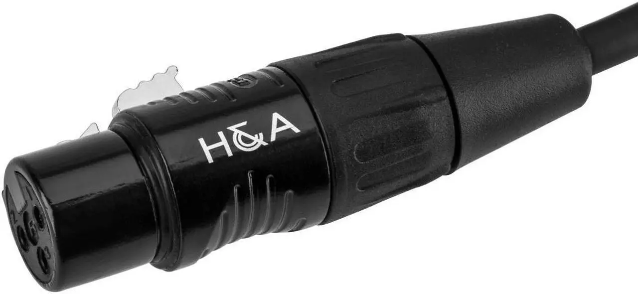 Alt view image 3 of 4 - H&A Elite Pro 3' XLR M to XLR F Microphone Cable with Rean Connectors #G-XMF-3
