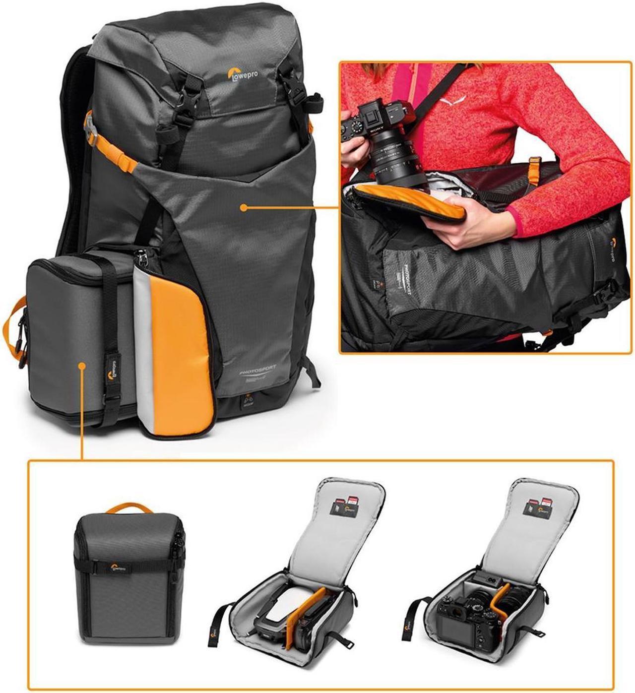 Alt view image 6 of 11 - Lowepro PhotoSport BP 24L AW III, Hiking Camera Backpack , with Side Access, with Removable Camera Insert, with Accessory Strap System, Grey, for Mirrorless compatible with Sony 7