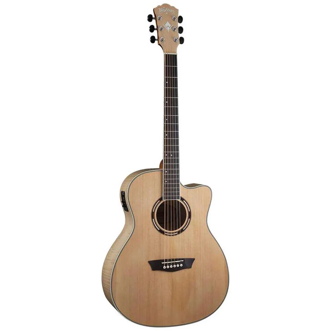 Alt view image 2 of 8 - Washburn AG40CEK-A Apprentice Grand-Auditorium Cutaway Acoustic-Electric Guitar