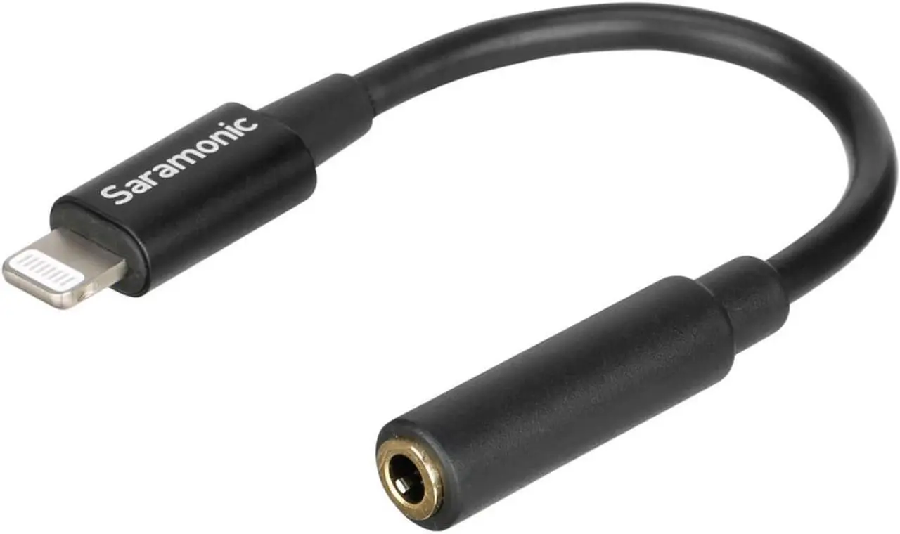 Alt view image 5 of 20 - Saramonic Apple Lightning to Female 3.5mm TRRS Audio Adapter Cable 3" SR-C2002