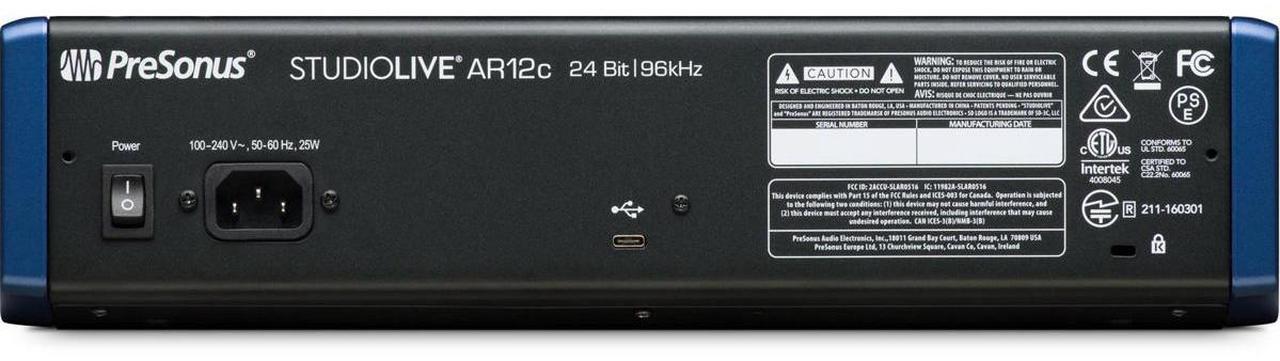 Alt view image 7 of 9 - PreSonus StudioLive AR12c 12-Channel USB-C Compatible Hybrid Audio Interface
