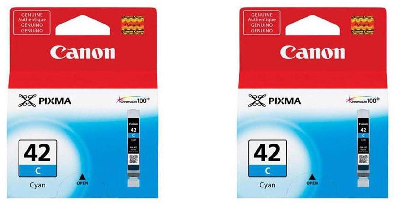 Main image of Canon CLI-42 Cyan Ink Cartridge for Pixma PRO-100 Inkjet Photo Printer, 2-Pack