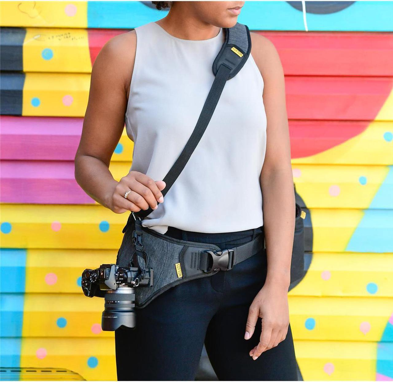 Alt view image 10 of 10 - Cotton Carrier 500CBS SlingBelt 1-Camera Carrying Harness with Tether