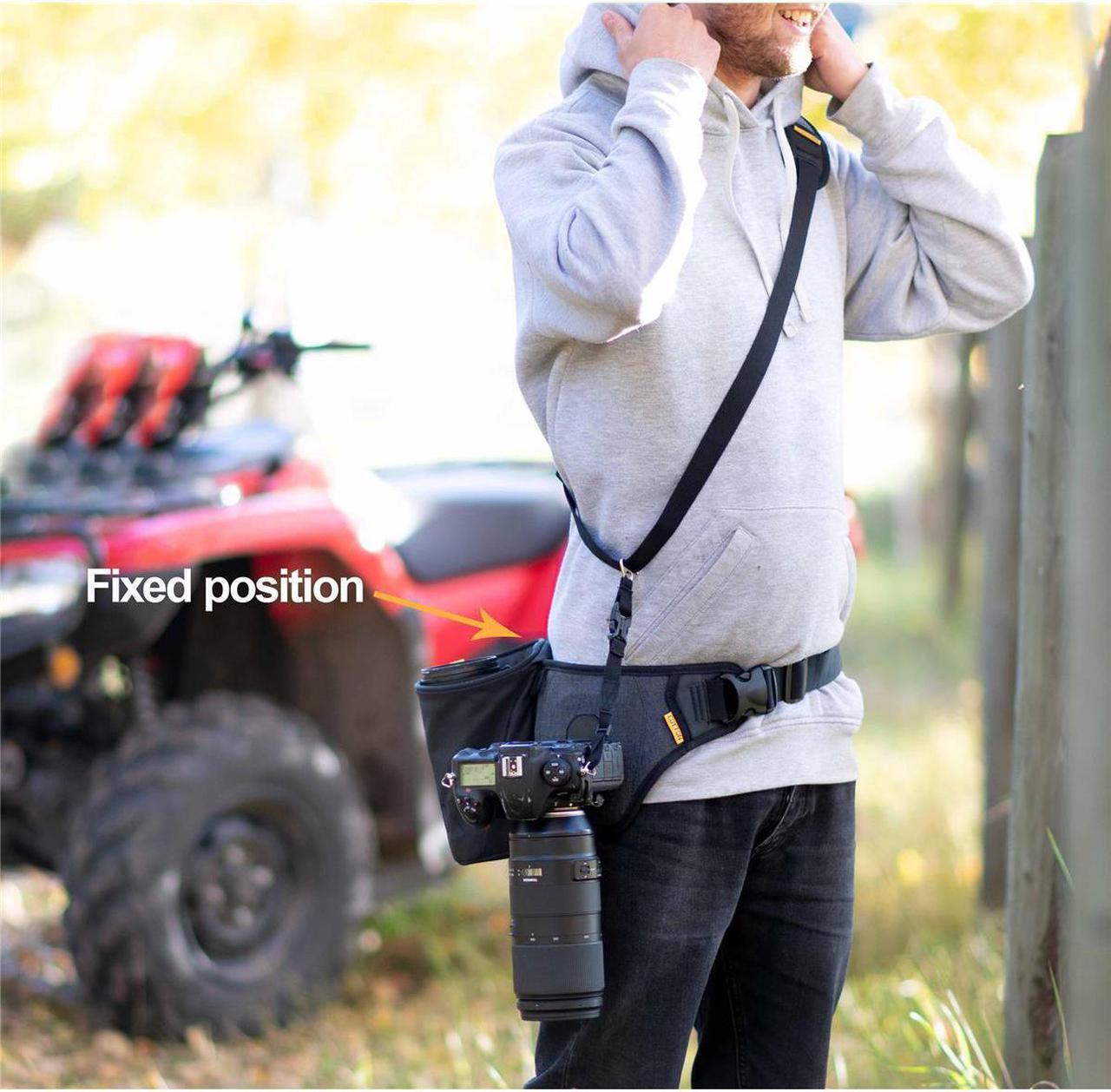 Alt view image 9 of 10 - Cotton Carrier 500CBS SlingBelt 1-Camera Carrying Harness with Tether
