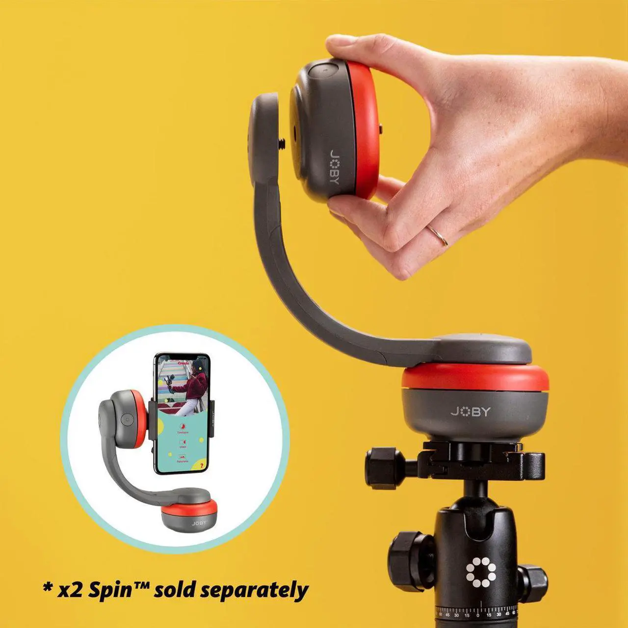 Alt view image 3 of 7 - JOBY Pan Tilt Bracket For Spin, Gray #JB01714