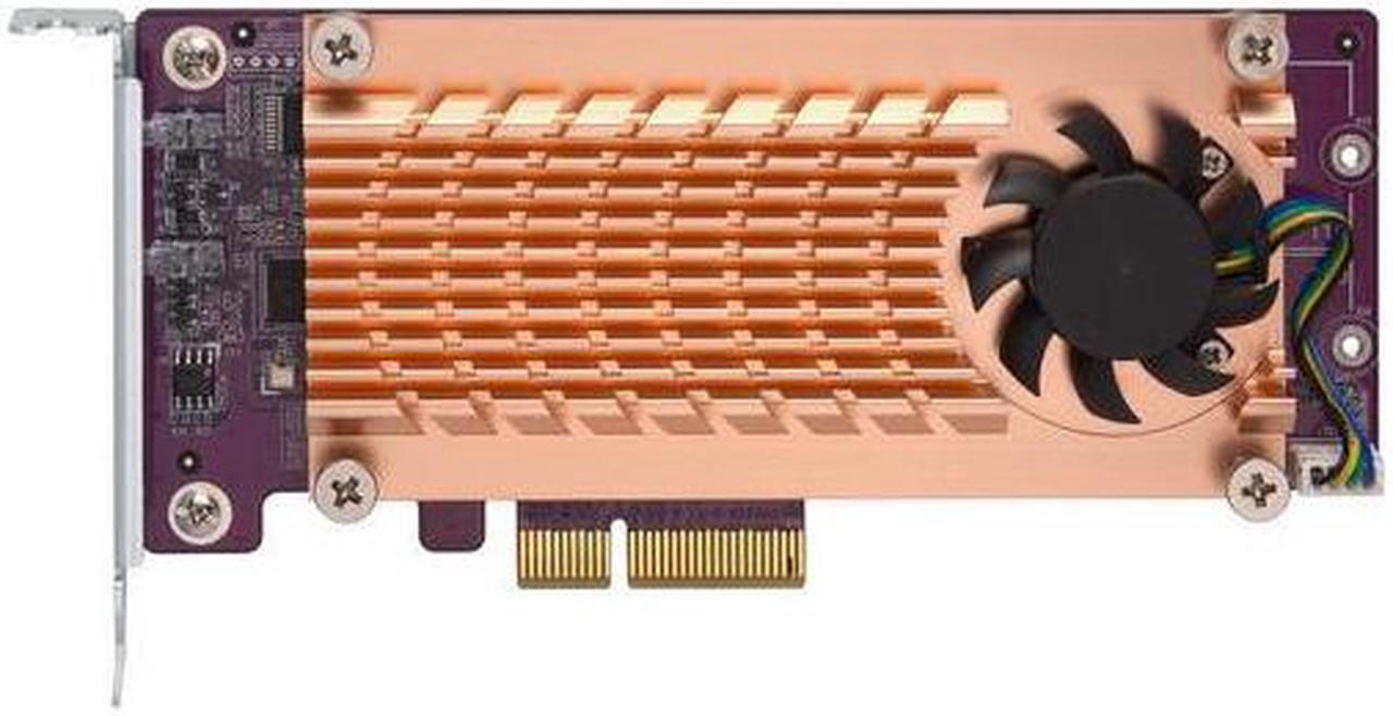 Alt view image 4 of 11 - QNAP QM2-2S-220A Dual M.2 22110/2280 SATA SSD Expansion Card (PCIe Gen2 X2), Low-Profile Bracket Pre-Loaded, Low-Profile Flat and Full-Height are Bundled