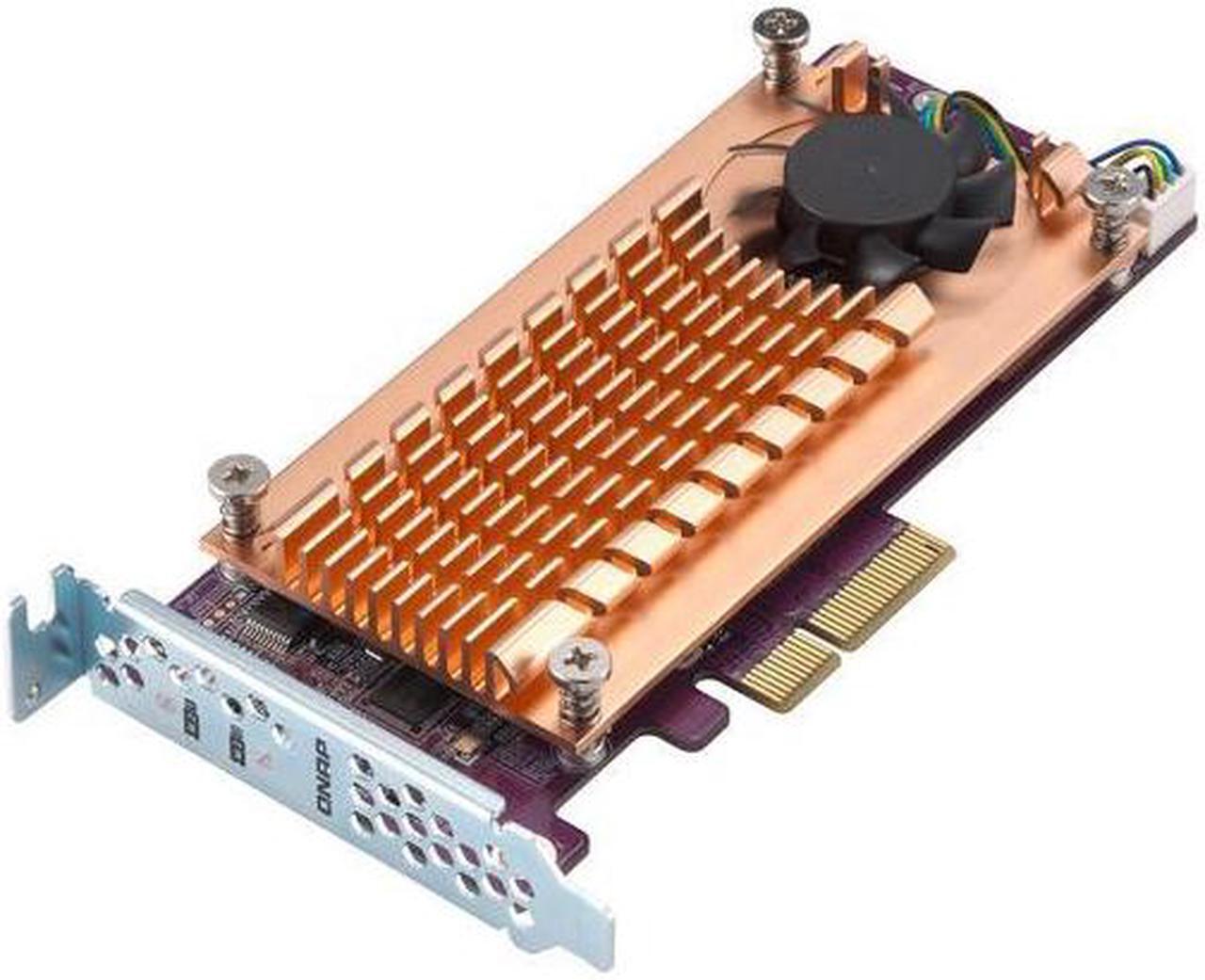 Alt view image 5 of 11 - QNAP QM2-2S-220A Dual M.2 22110/2280 SATA SSD Expansion Card (PCIe Gen2 X2), Low-Profile Bracket Pre-Loaded, Low-Profile Flat and Full-Height are Bundled