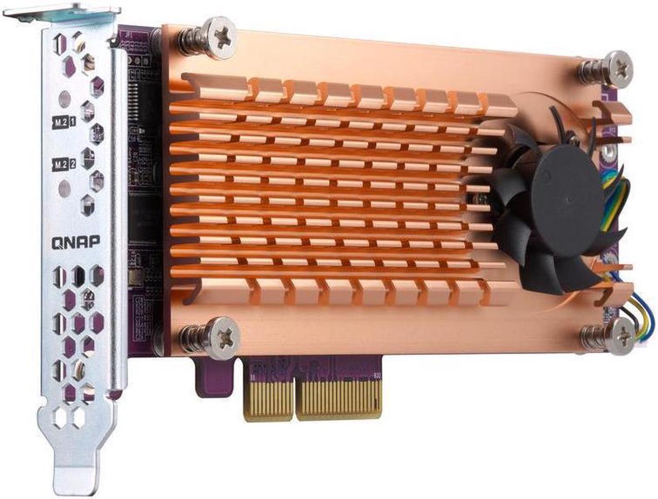 Alt view image 6 of 11 - QNAP QM2-2S-220A Dual M.2 22110/2280 SATA SSD Expansion Card (PCIe Gen2 X2), Low-Profile Bracket Pre-Loaded, Low-Profile Flat and Full-Height are Bundled
