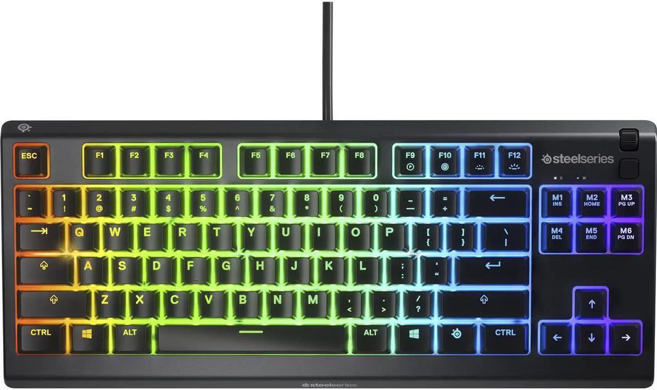 Main image of SteelSeries Apex 3 TKL RGB Gaming Keyboard – Tenkeyless Compact Form Factor - 8-Zone RGB Illumination – IP32 Water & Dust Resistant – Whisper Quiet Gaming Switch – Gaming Grade Anti-Ghosting