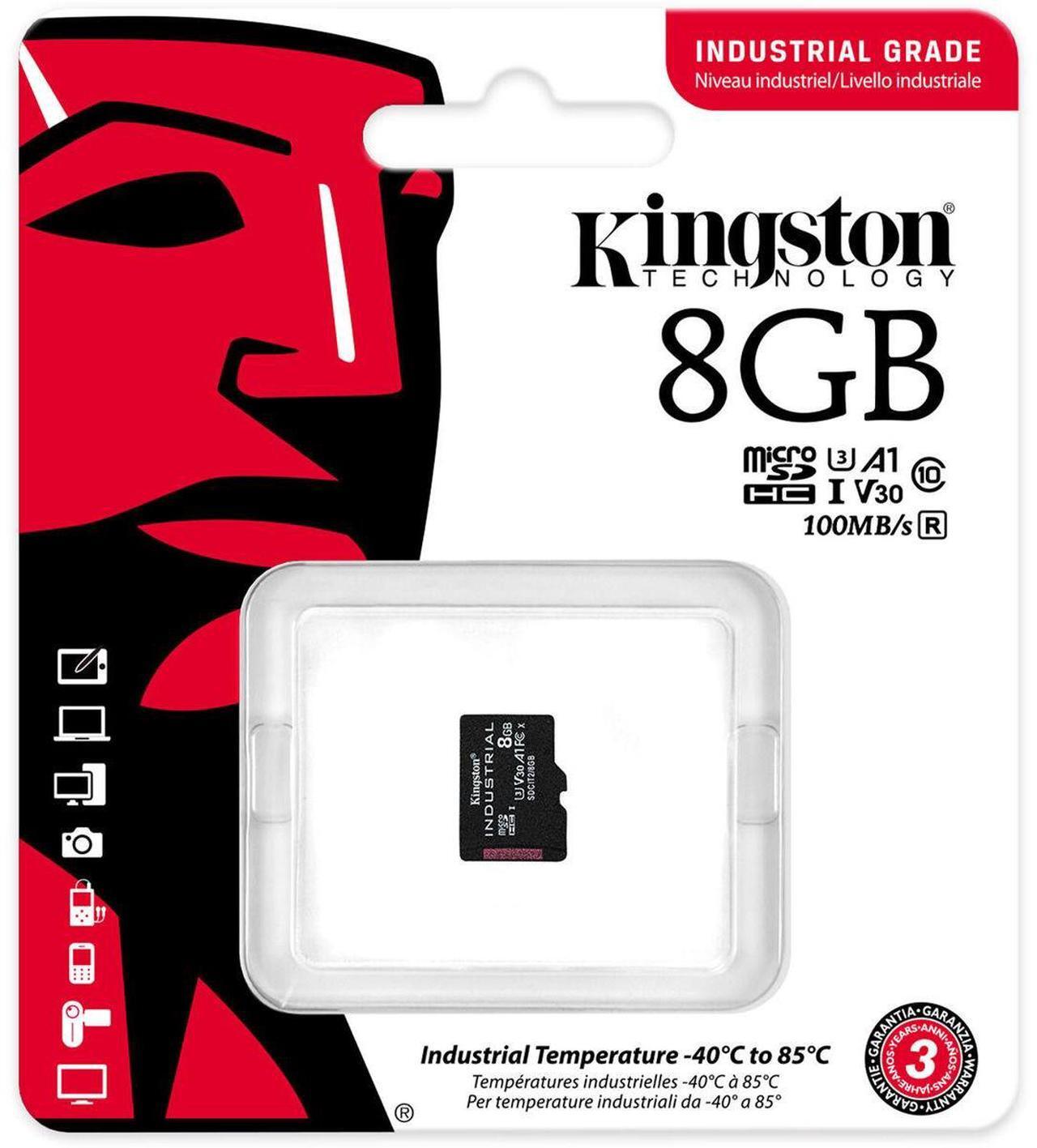 Alt view image 8 of 8 - 8GB Kingston Technology Industrial Micro SDHC UHS-I Class 10 Memory Card