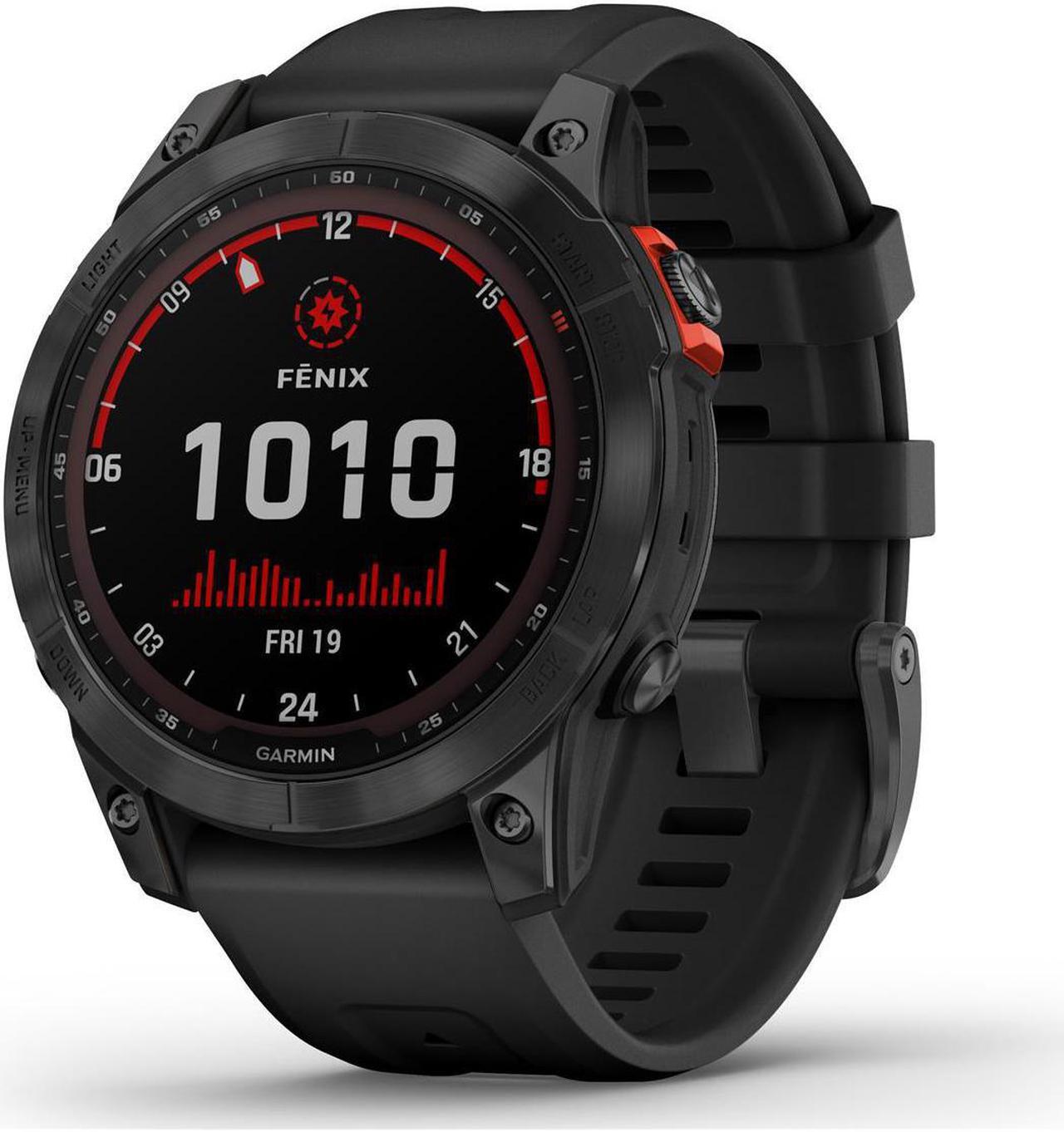 Alt view image 2 of 12 - Garmin fenix 7 - Solar Edition, Slate Gray with Black Band