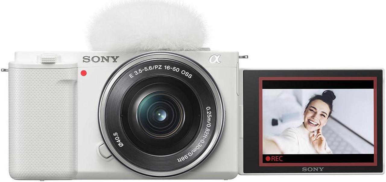 Alt view image 2 of 7 - Sony ZV-E10 Camera w/16-50 & 55-210mm Lens, White & Vlogger Kit, Essentials Kit