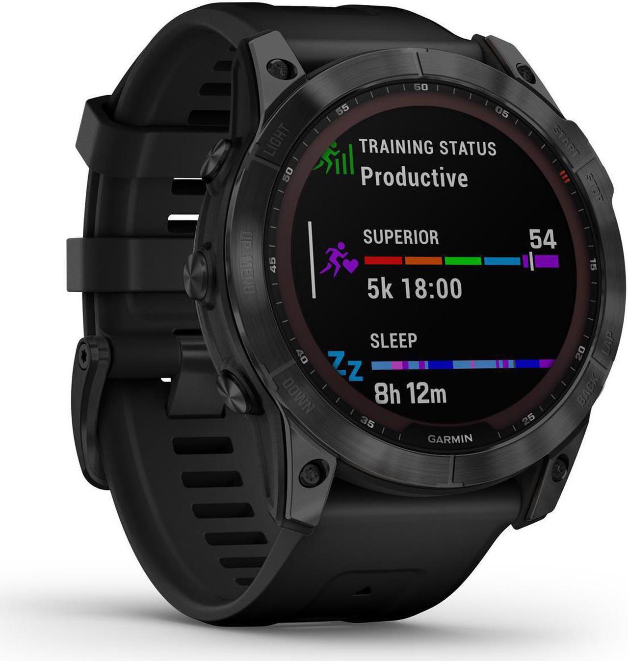 Alt view image 7 of 12 - Garmin Fenix 7X - Sapphire Solar Edition, Black DLC Titanium with Black Band | Multisport GPS Smart Watch 010-02541-22