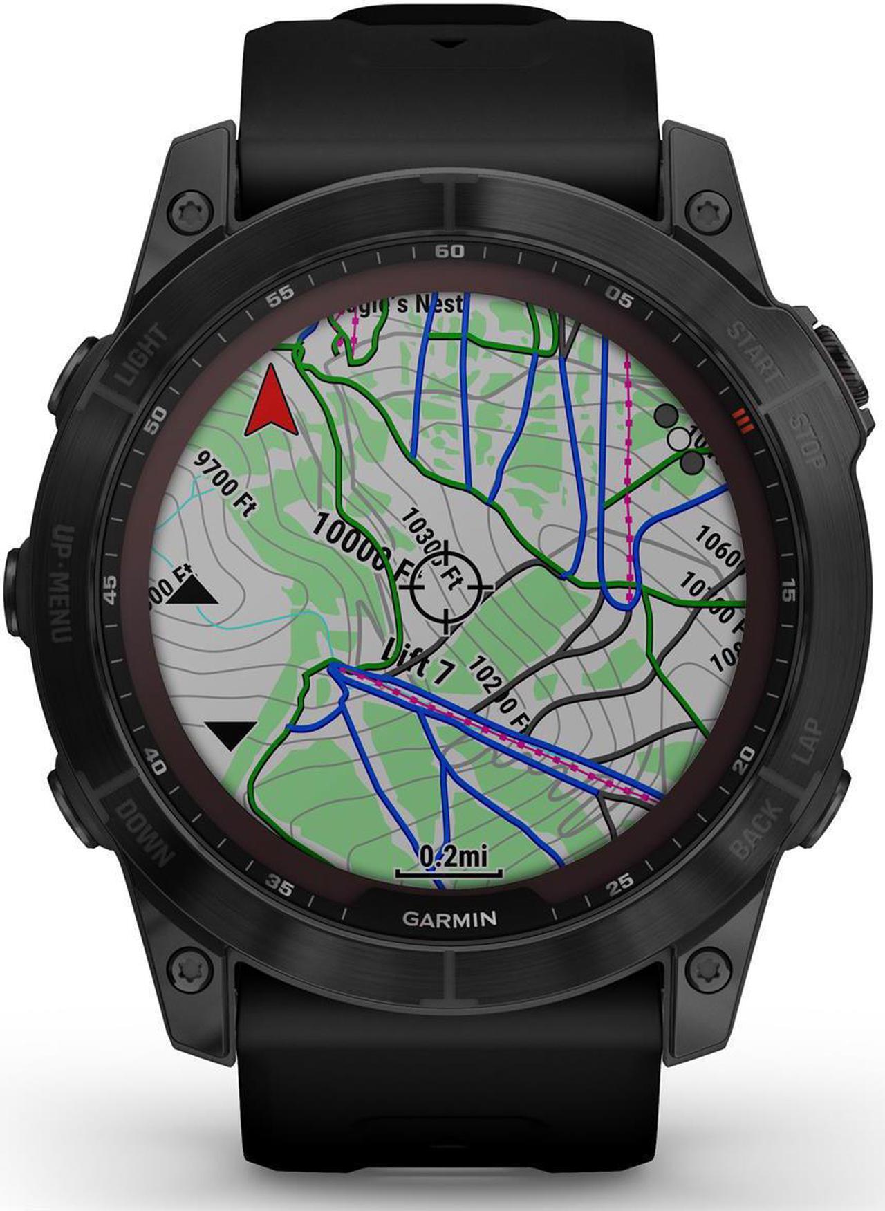 Alt view image 8 of 12 - Garmin Fenix 7X - Sapphire Solar Edition, Black DLC Titanium with Black Band | Multisport GPS Smart Watch 010-02541-22