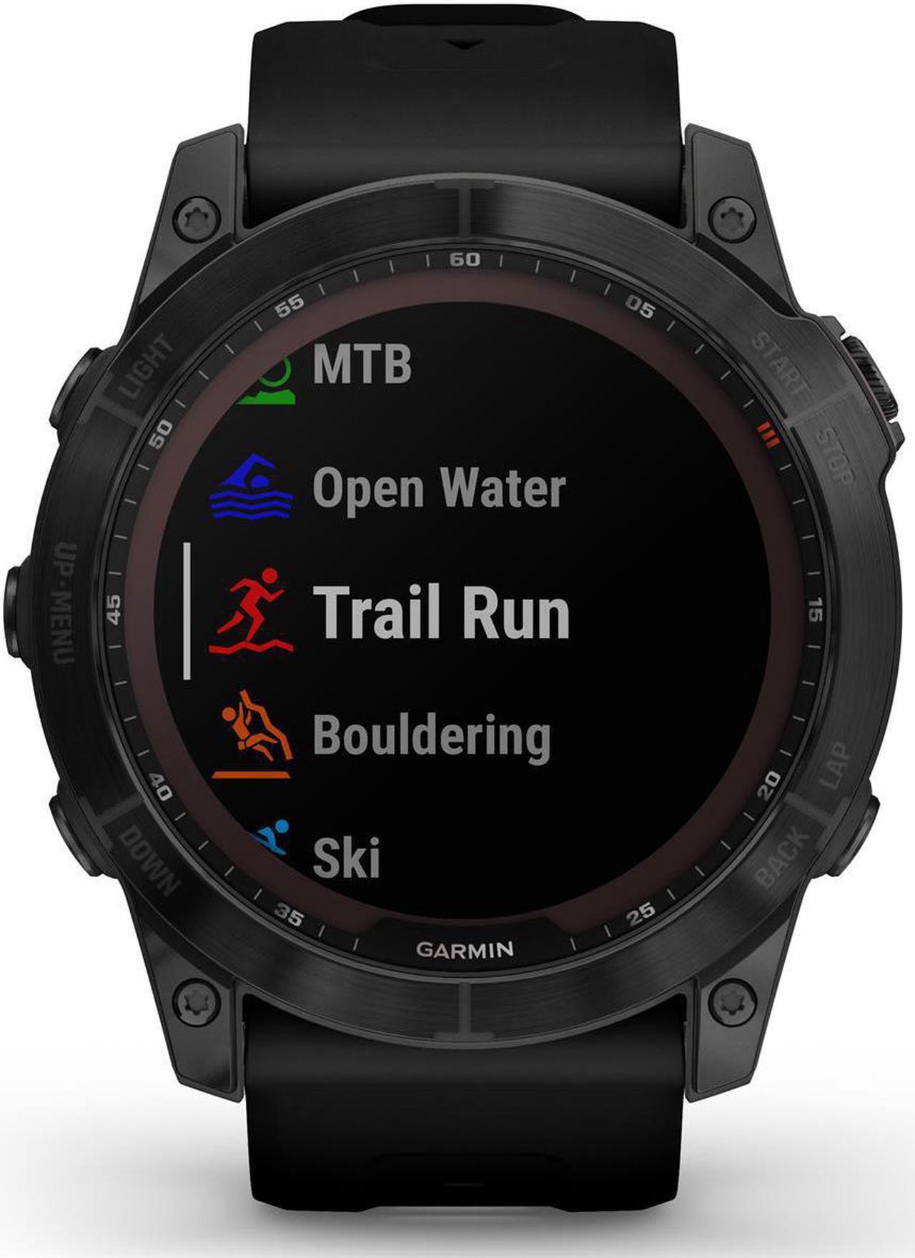 Alt view image 11 of 12 - Garmin Fenix 7X - Sapphire Solar Edition, Black DLC Titanium with Black Band | Multisport GPS Smart Watch 010-02541-22