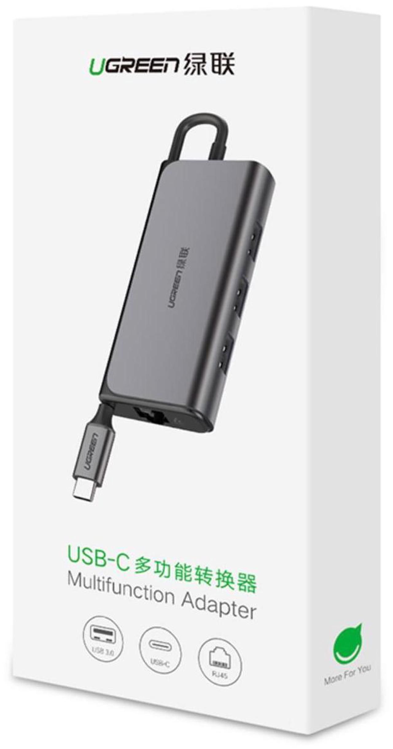 Alt view image 2 of 4 - UGREEN USB C Hub Type-C to 3-Port USB 3.0 Dock with Gigabit Ethernet Adapter