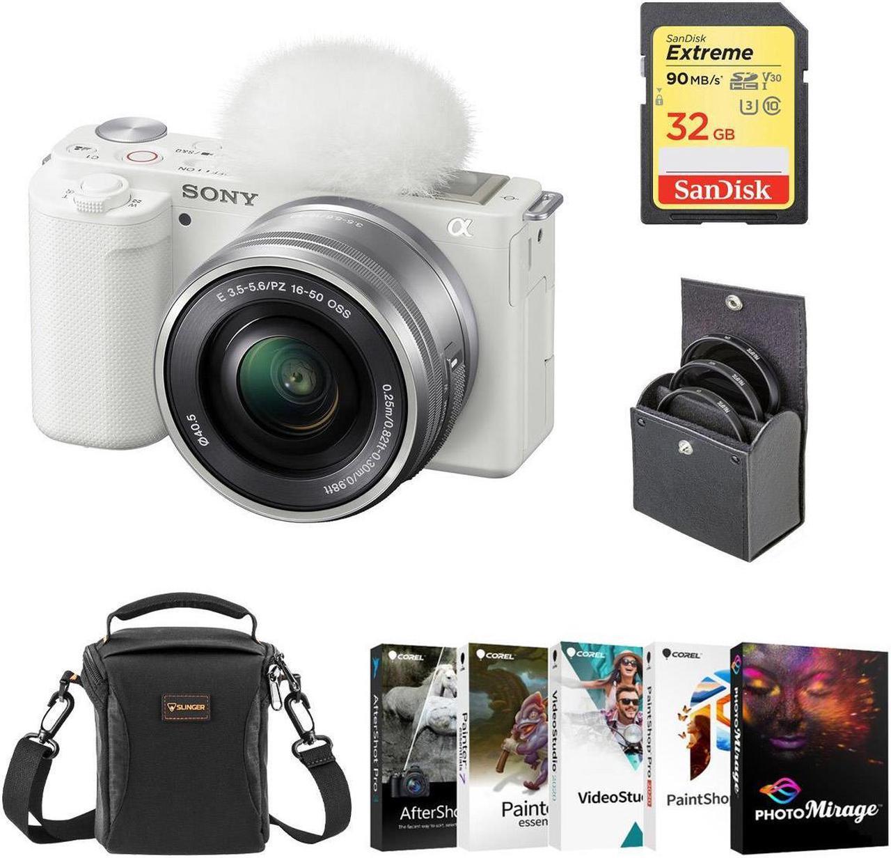 Alt view image 2 of 7 - Sony ZV-E10 Mirrorless Camera with 16-50mm Lens (White) with PC Software & Acc.
