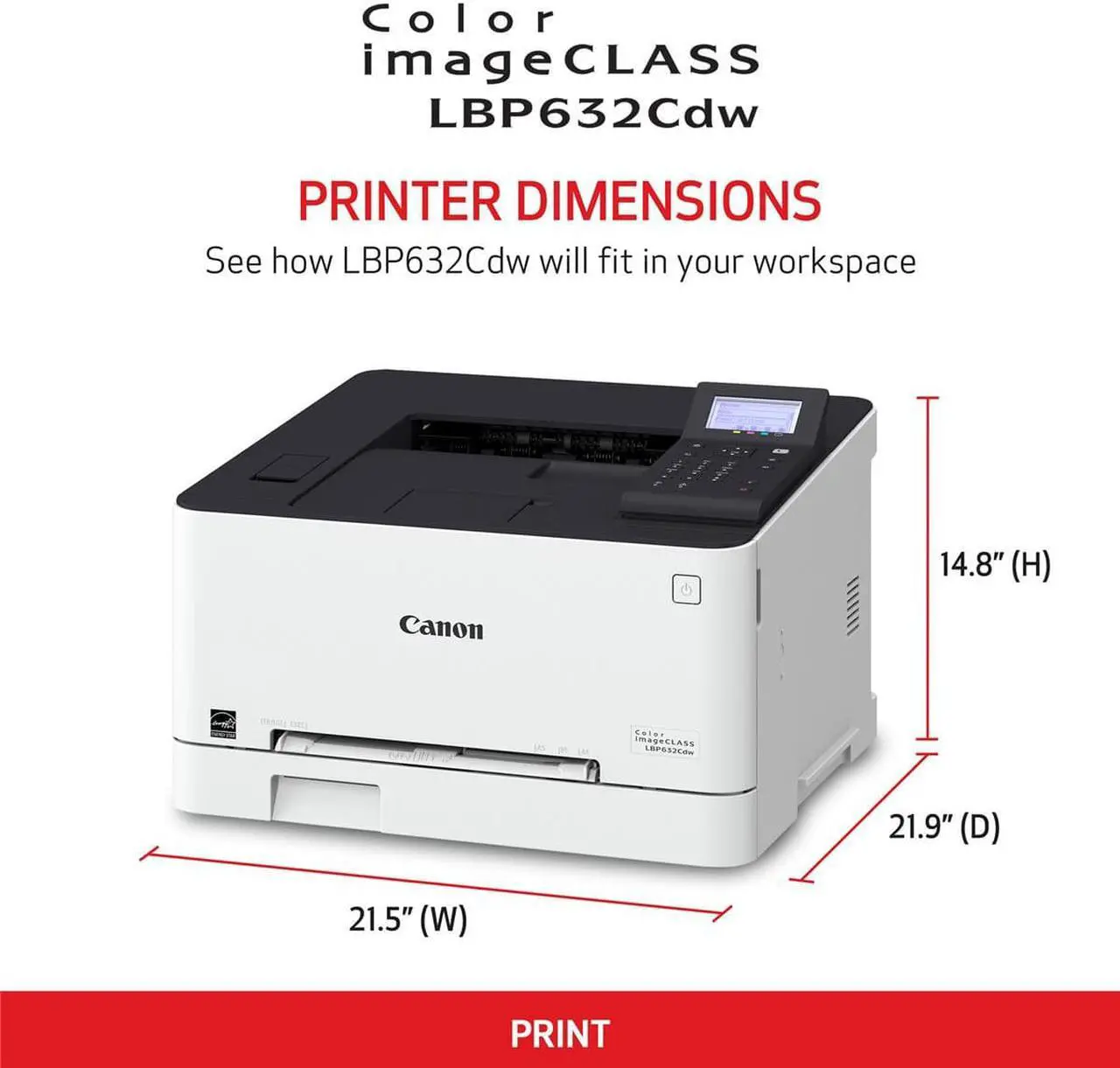 Alt view image 3 of 11 - Canon imageCLASS LBP632Cdw Desktop Wireless Laser Printer Color 5159C003